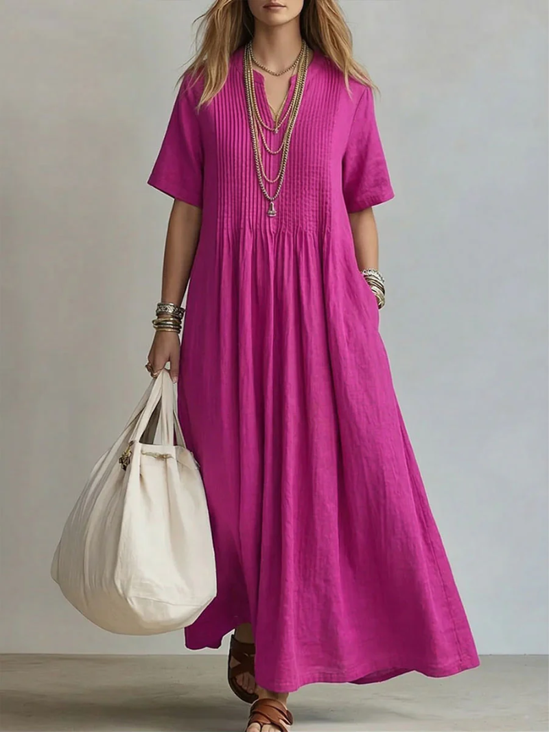 Betsaida | Elegante Abito Con Scollo a V e Maniche Corte