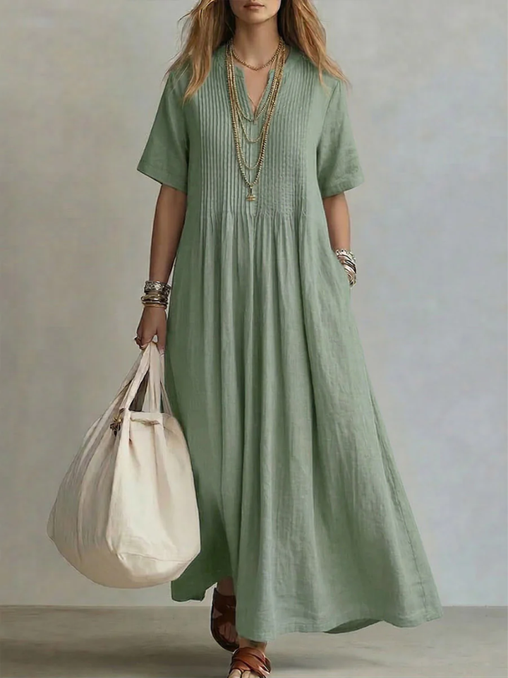 Betsaida | Elegante Abito Con Scollo a V e Maniche Corte
