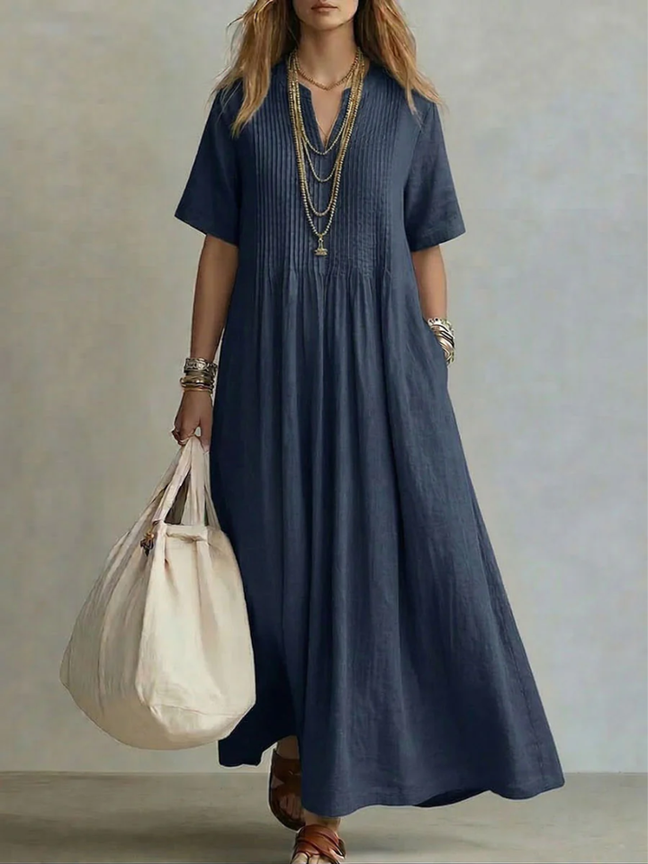 Betsaida | Elegante Abito Con Scollo a V e Maniche Corte