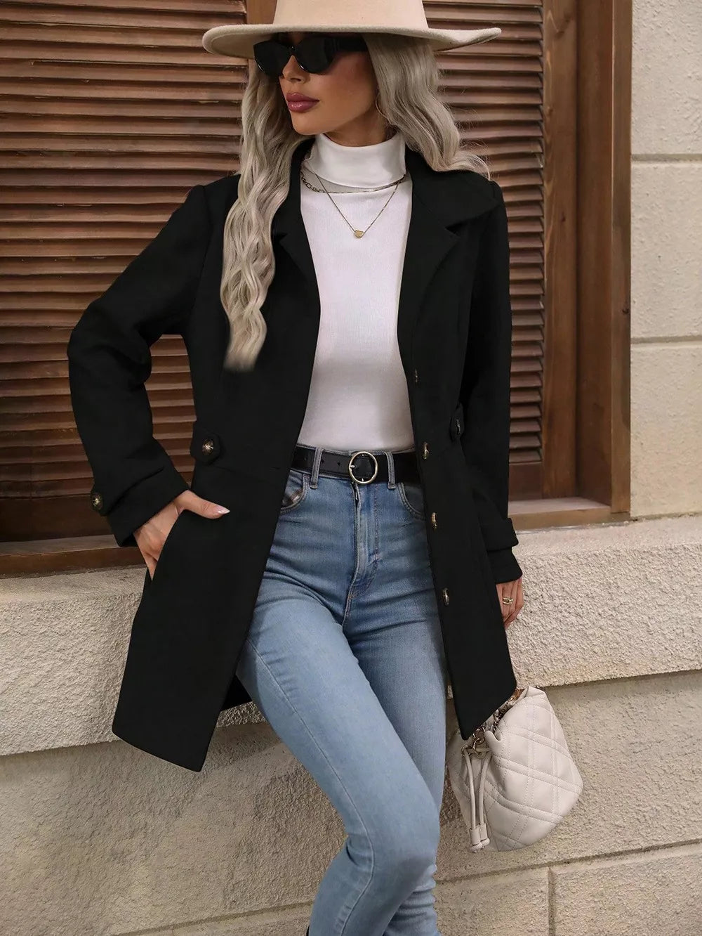 Veronika – Cappotto urbano premium con bottoni