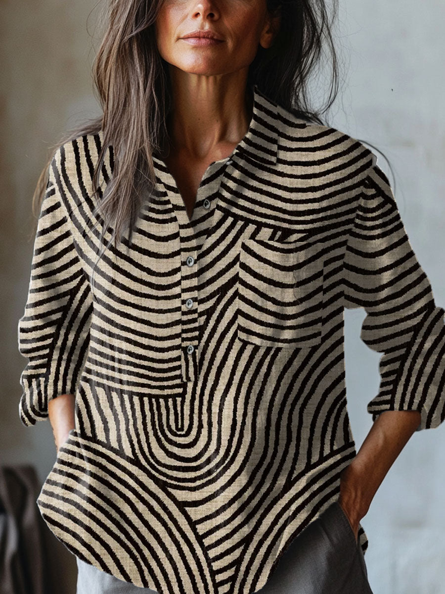 Adelina – Camicia in lino fantasia