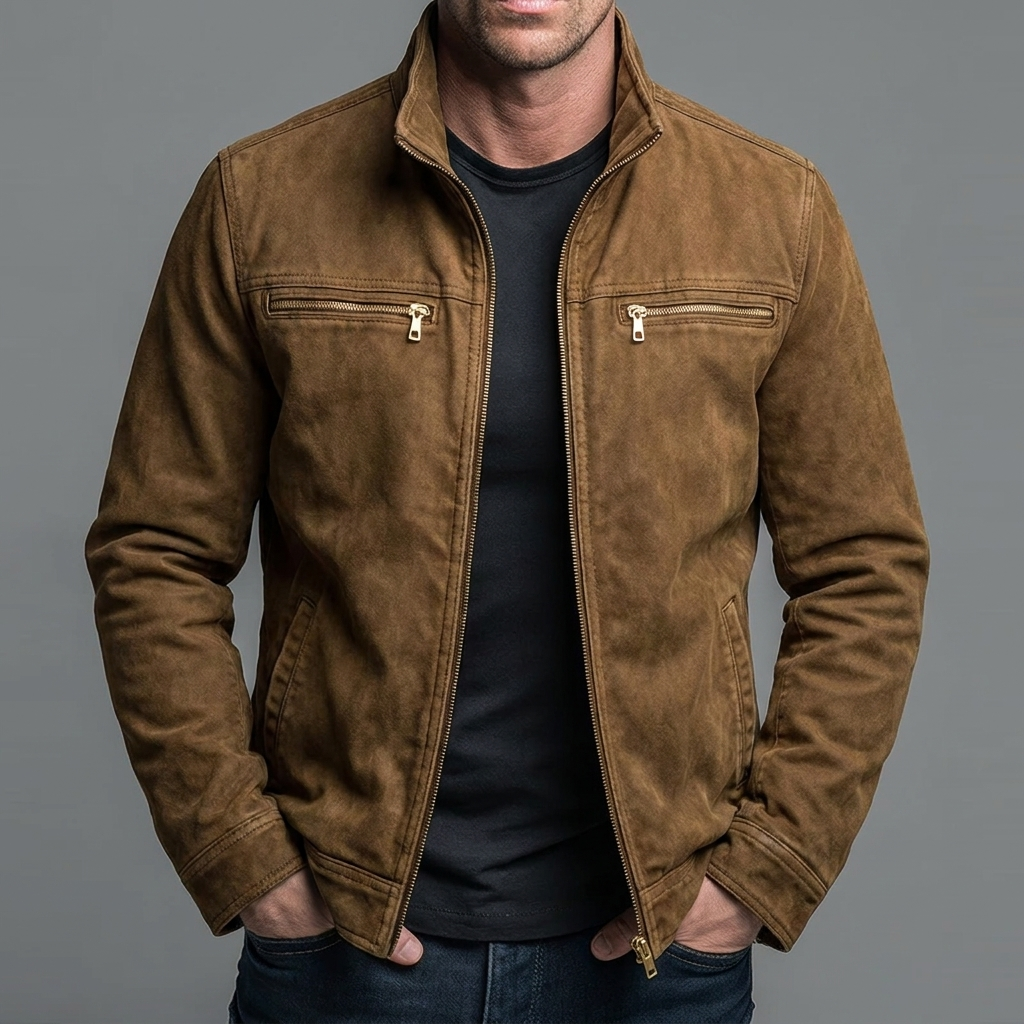 Cazel | Giacca vintage in cotone con chiusura a zip